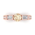 thumbnail image 1 of Three-Stone Engagement Ring for Women - 2.33ct Natural Morganite in 14K Rose Gold Promise Ring, 1 of 6