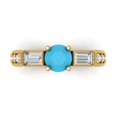 thumbnail image 1 of Three-Stone Engagement Ring for Women - 2.33ct Simulated Turquoise in 14K Yellow Gold Promise Ring, 1 of 8