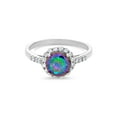 thumbnail image 1 of 2.14 ct. Mystic Topaz and White Topaz Halo Sterling Silver Ring, 1 of 4