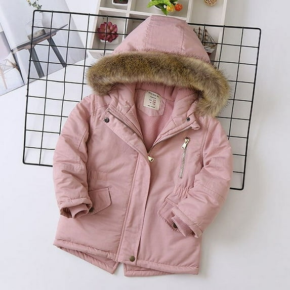 2-14Years Baby Boys Faux Fur Collar Jacket Warm Teen Winter Christmas Jacket for Boys Clothes Thickened Cotton Padded Coat