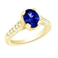 thumbnail image 1 of AFFY (2.14ct) Simulated Blue Tanzanite & White Diamond Vintage Style Engagement Ring In 14k Solid Gold With Ring Size 12.5, 1 of 2