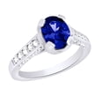 thumbnail image 1 of AFFY (2.14ct) Simulated Blue Tanzanite & White Diamond Vintage Style Engagement Ring In 14k Solid Gold With Ring Size 9, 1 of 2