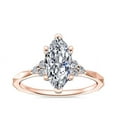 thumbnail image 1 of 2.15 Carat Marquise Cut Moissanite Sparkle Halo Engagement Ring for her Solid 18K Rose Gold Size 9 by Diamond-Capitals, 1 of 8