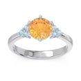 thumbnail image 1 of 2.15 Carat Round Cut Citrine & Aquamarine Gemstone Unique Wedding Ring for Women Solid 18K White Gold Size 5 by Diamond-Capitals, 1 of 7