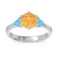 thumbnail image 1 of 2.15 Carat Round Cut Citrine & Blue Topaz Gemstone Elegant Anniversary Ring for Women 18K White Gold Size 6 by Diamond-Capitals, 1 of 7