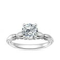 thumbnail image 1 of 2.15 Carat Round Cut Moissanite New Design Solitaire Engagement Ring for her Solid 18K White Gold Size 6 by Diamond-Capitals, 1 of 8