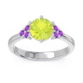 thumbnail image 1 of 2.15 Carat Round Cut Peridot & Amethyst Gemstone Beautiful Anniversary Ring for Ladies Solid 14K White Gold Size 10.5 by Diamond-Capitals, 1 of 7