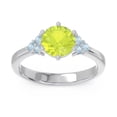 thumbnail image 1 of 2.15 Carat Round Cut Peridot & Aquamarine Gemstone Beautiful Anniversary Ring for Ladies Solid 14K White Gold Size 10.5 by Diamond-Capitals, 1 of 7