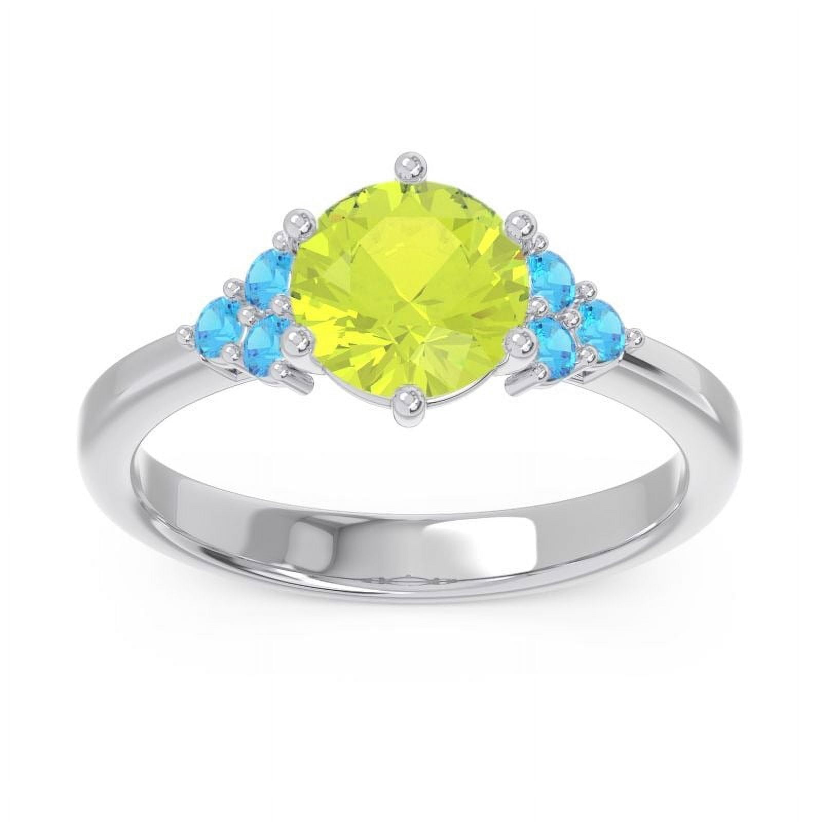 14kt 3.87ct Blue Topaz & 1.57 Peridot Ring RZ6958