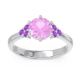 thumbnail image 1 of 2.15 Carat Round Cut Pink Sapphire & Amethyst Gemstone Stylish Ring for Birthday Gift Solid 18K White Gold Size 11 by Diamond-Capitals, 1 of 7