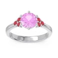 thumbnail image 1 of 2.15 Carat Round Cut Pink Sapphire & Red Ruby Gemstone Wonderful Engagement Ring for Women Solid 14K White Gold Size 11.5 by Diamond-Capitals, 1 of 7