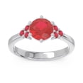 thumbnail image 1 of 2.15 Carat Round Cut Red Ruby Gemstone Stylish Ring for Birthday Gift Solid 18K White Gold Size 11 by Diamond-Capitals, 1 of 7