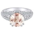 thumbnail image 1 of AFFY 2.15 Carat Round Simulated Morganite & Natural Diamond Vintage Style Engagement Ring 14K Solid White Gold Ring Size-6, 1 of 2