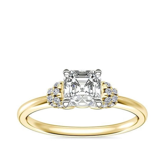 2.15 Carat Sparkle Asscher Cut Moissanite (D/VVS1) Anniversary Ring for Wife Solid 18K Yellow Gold Size 8.5 by Diamond-Capitals