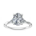 thumbnail image 1 of 2.15 Carat Wonderful Oval Cut Moissanite Halo Proposal Ring for Women Solid 14K White Gold Size 9.5 by Diamond-Capitals, 1 of 8