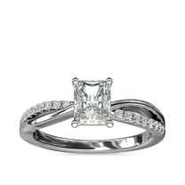 2.15 Ct Emerald Cut Moissanite Diamond Lovely Proposal Ring for Women for her Solid 14K White Gold Size 7 by Caratup (D/VVS1)