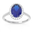 thumbnail image 1 of 2.15 Ct Latest Oval Shape Blue Sapphire Gemstone & Natural Diamond Bridal Ring for Women Solid 18K White Gold Size 3.5 by Diamond-Capitals, 1 of 7