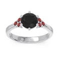 thumbnail image 1 of 2.15 Ct Latest Round Cut Black Onyx & Garnet Gemstone Bridal Ring for Ladies Solid 18K White Gold Size 3.5 by Diamond-Capitals, 1 of 7