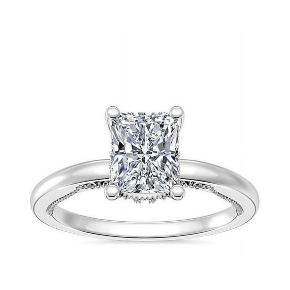 2.15 Ct Radiant Cut Moissanite Diamond Wonderful Solitaire Wedding Ring for Women Solid 18K White Gold Size 5 by Diamond-Capitals
