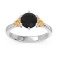thumbnail image 1 of 2.15 Ct Round Cut Black Onyx & Citrine Gemstone Wonderful Engagement Ring for Women 14K White Gold Size 3 by Diamond-Capitals, 1 of 7