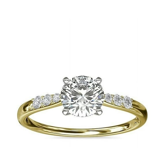2.15 Ct Round Cut Moissanite (D/VVS1) Designer Bridal Ring for Women Solid 18K Yellow Gold Ring Size 9 Fancy Jewelry by Diamond-Capitals