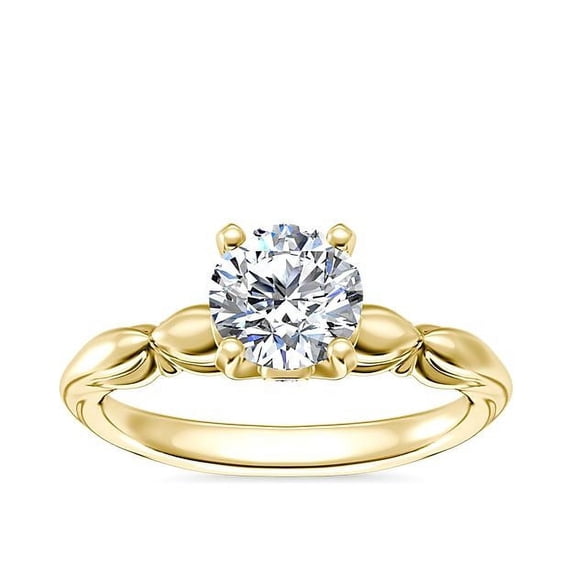 2.15 Ct Round Cut Moissanite (D/VVS1) Stunning Wedding Ring for Ladies Solid 18K Yellow Gold Size 3.5 by Diamond-Capitals