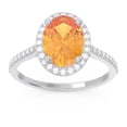 thumbnail image 1 of 2.15 T.C.W Oval Shape Citrine Gemstone & Natural Diamond Wonderful Engagement Ring for her Solid 14K White Gold Size 5.5 by Diamond-Capitals, 1 of 7
