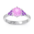 thumbnail image 1 of 2.15 T.C.W Unique Round Cut Pink Sapphire & Amethyst Gemstone Engagement Ring for Ladies Solid 18K White Gold Size 9 by Diamond-Capitals, 1 of 7