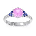 thumbnail image 1 of 2.15 T.C.W Unique Round Cut Pink Sapphire & Blue Sapphire Gemstone Engagement Ring for Ladies Solid 18K White Gold Size 9 by Diamond-Capitals, 1 of 7