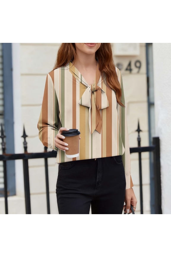 2-15 Years Girls Striped Long Sleeve Shirts Drop Shoulder Casual Fashionable Crewneck Blouse Tee Tops Khaki XL