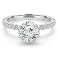 thumbnail image 1 of 2.16 CTW Round Diamond 6-Prong Solitaire Engagement Ring with Accents in 14K White Gold - Size 8.5, 1 of 1