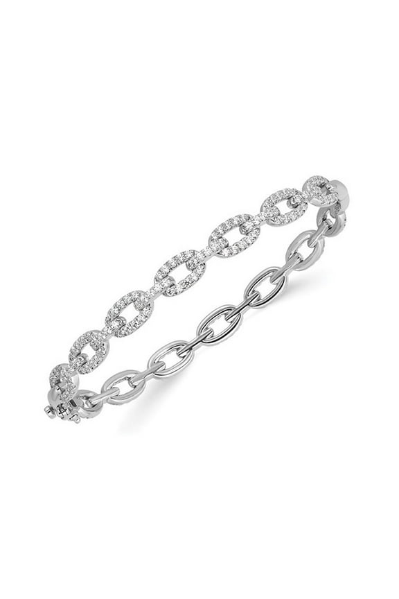 2.16 Carat (Ctw VS2-SI1, D-E) Lab-Grown Diamond Link Bracelet in 14K White Gold for Women