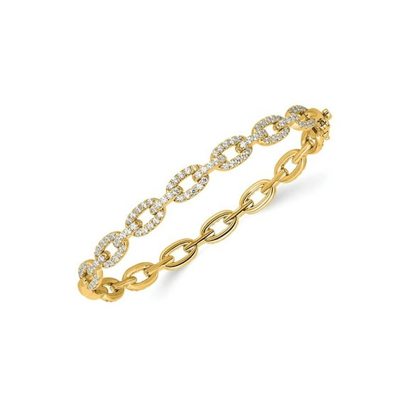 2.16 Carat (Ctw VS2-SI1, D-E) Lab-Grown Diamond Link Bracelet in 14K Yellow Gold for Women