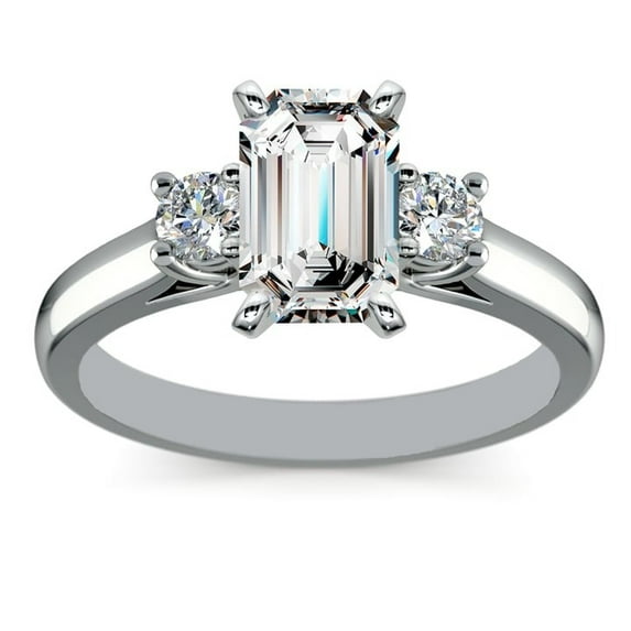 2.16 Ct Emerald Cut 3-stone Moissanite Wonderful Ring for Wedding Gift in 18K White Gold Size 3.5 (D/VVS1) by Diamond-Capitals