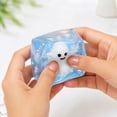 thumbnail image 1 of 2.16" Glow-in-the-Dark Ice Cube Squishy Toy, Halloween Ornament Inside with Snowflake Glitter, 1 of 5