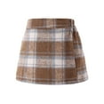thumbnail image 1 of 2-16 Years Girl High Waisted Plaid Skirt A-Line Mini Skirt Fall Winter Wool Bodycon Pencil Skirts, 1 of 5
