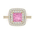 thumbnail image 1 of Halo Engagement Ring for Women - 2.07ct Simulated Pink Diamond in 14K Yellow Gold Promise Ring, 1 of 6