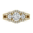 thumbnail image 1 of 2.16 ct Round Cut Moissanite Three-Stone Engagement Ring for Women in 18K Yellow Gold, 1 of 5