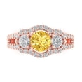 thumbnail image 1 of 2.16 ctw 3 Stone Anniversary Ring for Women | Round Cut Natural Citrine | Hyperallergenic Solid 14K Rose Gold, 1 of 5