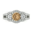 thumbnail image 1 of 2.16 ctw 3 Stone Anniversary Ring for Women | Round Cut Simulated Champagne Diamond | Hyperallergenic Solid 14K White Gold, 1 of 5