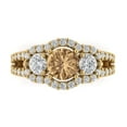 thumbnail image 1 of Clara Pucci 14K Yellow Gold 2.16ct Champagne Three-Stone Ring for Women, 1 of 8