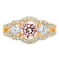 thumbnail image 1 of 2.16 ct Round Cut Simulated Pink Diamond 3 Stone 14K Yellow Gold Womens Engagement Ring, 1 of 4