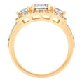 thumbnail image 1 of 2.16 ct Round Cut White Sapphire Three-Stone Engagement Ring for Women in 14K Yellow Gold, 1 of 2