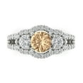 thumbnail image 1 of 2.16 ctw 3 Stone Anniversary Ring for Women | Round Cut Yellow Moissanite | Hyperallergenic Solid 14K White Gold, 1 of 5
