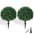 thumbnail image 1 of 2 16in Artificial Boxwood Sphere Bushes - UV Resistant, with Stakes, Porch/Planter/Indoor Decor, 1 of 8