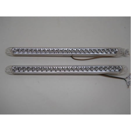 (2) 17" Slim Clear Red 23 SMD LED Truck Trailer RV Brake Stop Turn Tail Lights