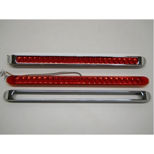 (2) 17" Slim Red 23 SMD LED Trailer Brake Stop Turn Tail Lights / Chrome Bezels