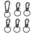 thumbnail image 1 of 2.17" x 1.1"&1.28" x 0.98" Metal Keychain Keyring, 6 Pcs Black Key Chain Ring Clip Sturdy Key Accessories Holder Organizer for Chain Making Kit Home Car Keys Art Crafts, 1 of 7