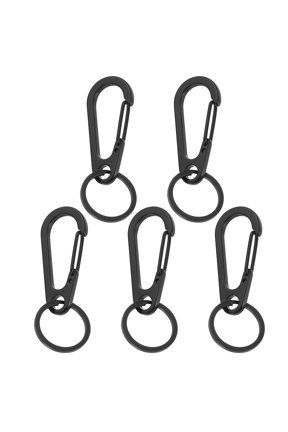 2.17" x 1.1" Metal Keychain Keyring, 5 Pcs Black Key Chain Ring Clip Sturdy Key Accessories Holder Organizer for Chain Making Kit Home Car Keys Art Crafts