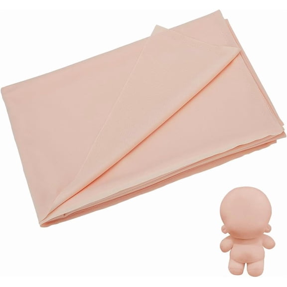 2.18 Yards Skin Tone Polyester Doll Making Fabric 59 Inch Wide PeachPuff Color Glossy Surface